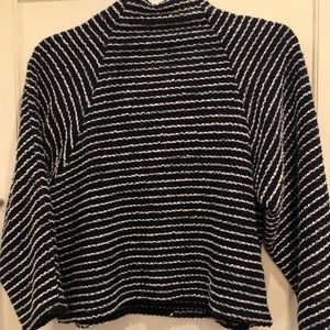 Zara Knit Mock Cropped Turtle Neck Top Sz Medium
